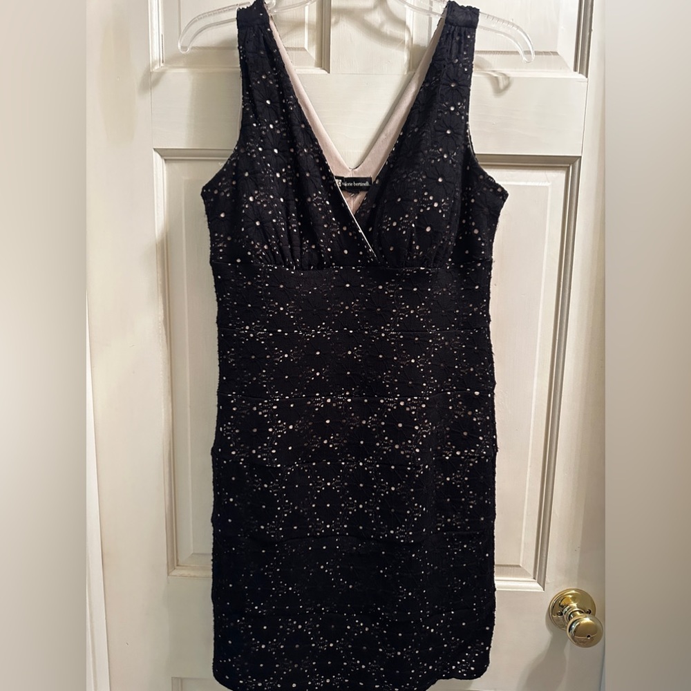 Black stretchy lace dress